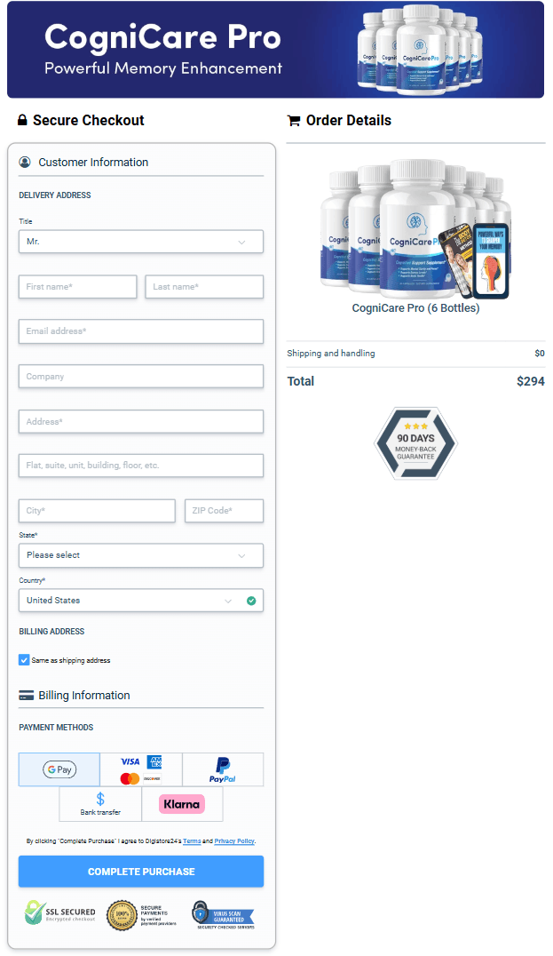 Memopezil order page